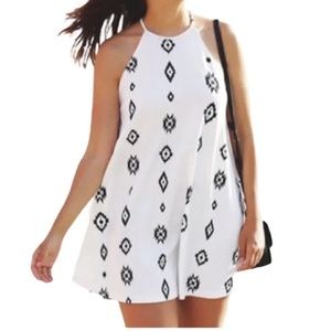 Zara White Aztec Mini Dress - Size Small